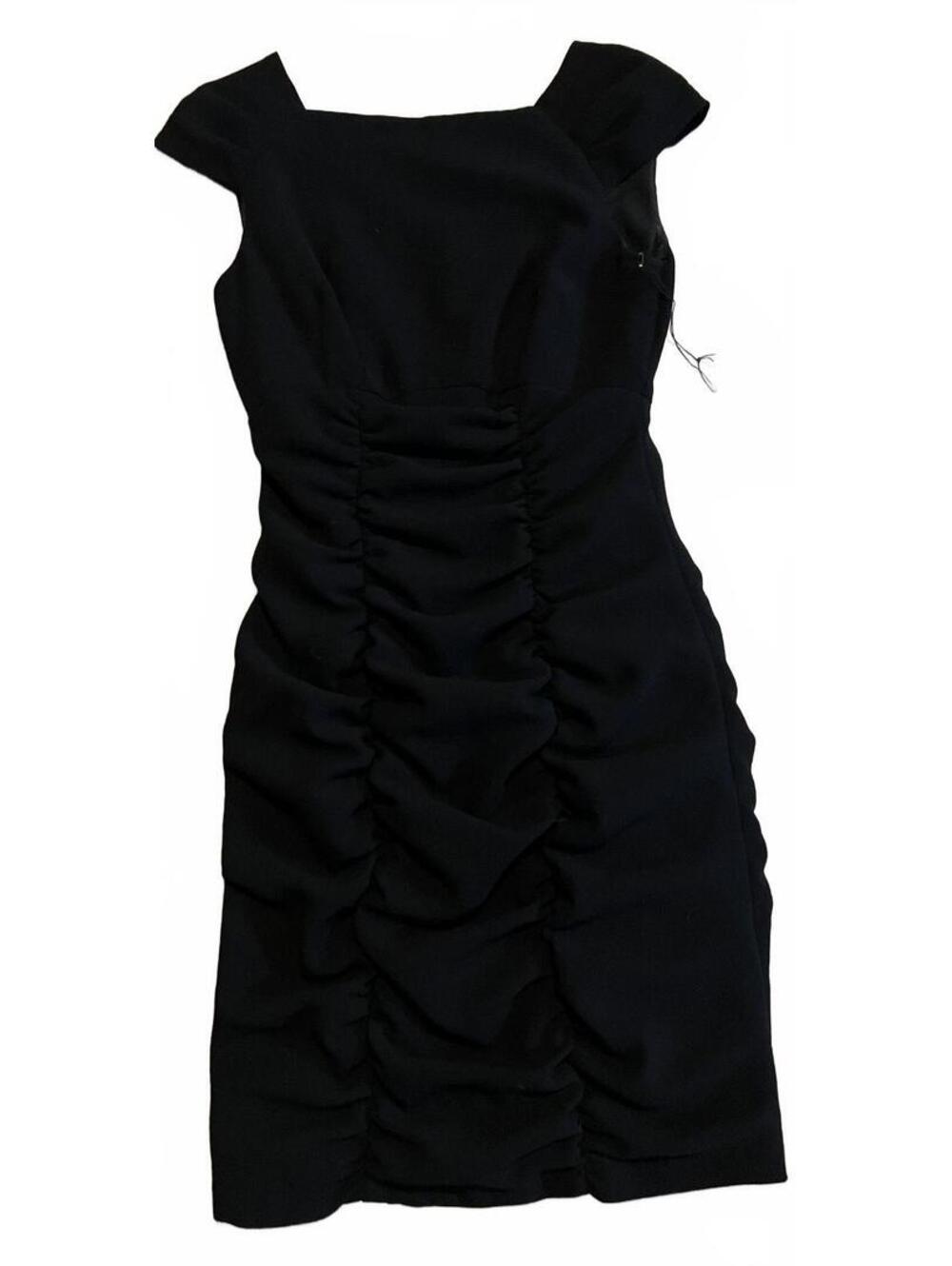 Nanette Lepore Black Ruched Sheath Dress Size 0